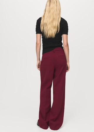 Pantalón Recto Talle Medio con Bolsillos