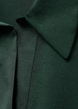 Camisa Cruzada con Tejido Satinado