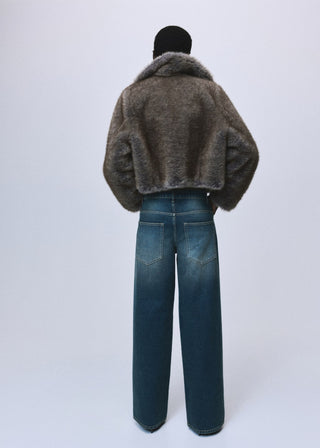 Jeans Talle Medio con Detalle Tachuelas