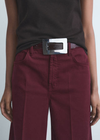 Jeans Wide Leg Talle Alto con Bolsillos