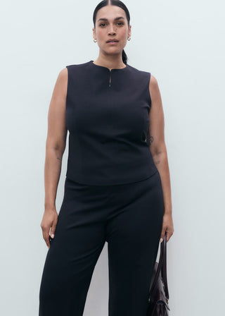 Blusa Entallada con Detalle Cremallera