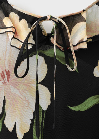 Vestido con Detalle Volante Estampado Floral