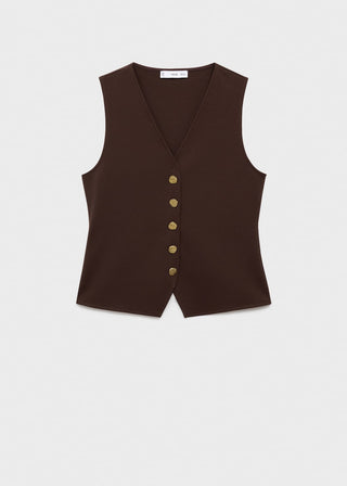 Chaleco Recto con Botones Joya
