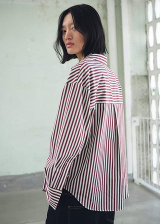 Camisa Manga Larga con Estampado Rayas