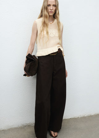 Chaleco de Punto Calada con Volante