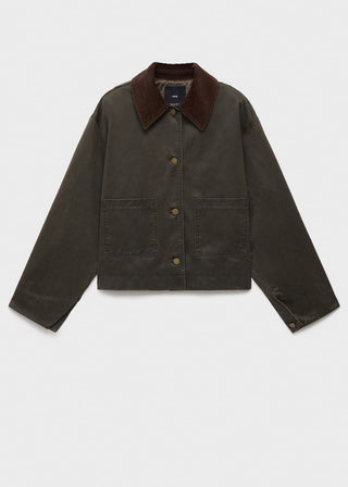 Chaqueta Denim con Cuello de Pana