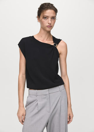 Sudadera Manga Corta con Detalle Métalizado