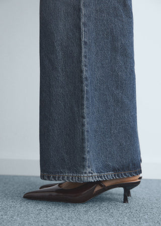Jeans Wide Leg Talle Alto con Bolsillos