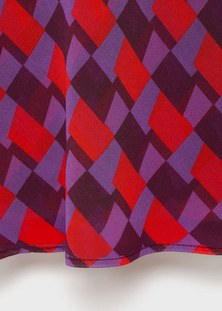 Blusa Estampada con Cuello Drapeado