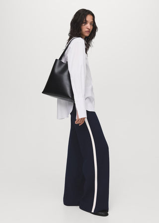 Pantalón Recto Talle Medio con Cintura Elástica