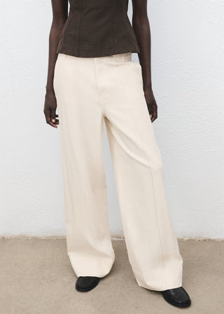 Jeans Wide Leg Talle Medio con Bolsillos