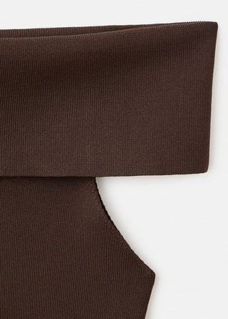 Blusa de Punto con Escote Palabra Honor