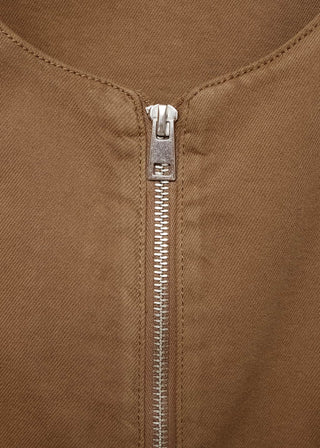 Chaleco Denim con Bajo Abullonado