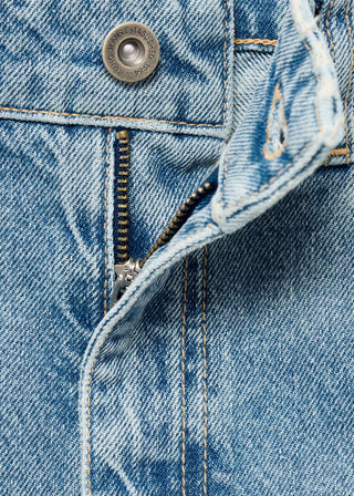 Jeans Barrel Talle Medio con Bolsillos