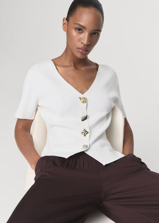 Cárdigan de Punto con Botones Joya