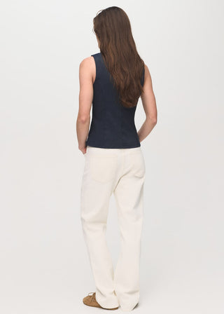Blusa Efecto Denim con Lazo