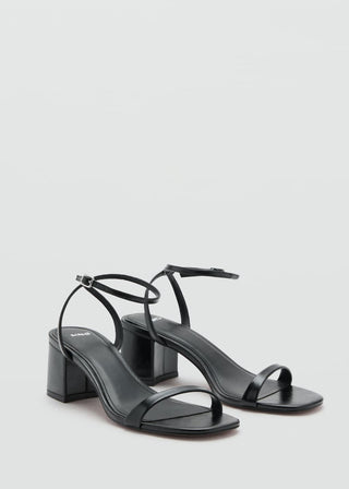 Sandalia de Tacón Ancho con Detalle Tira