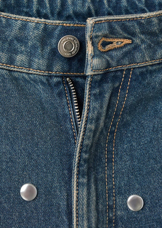 Jeans Talle Medio con Detalle Tachuelas