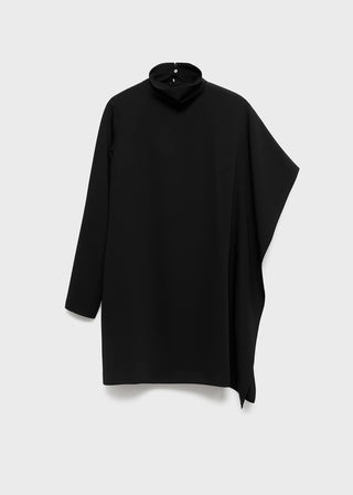 Vestido Cuello Alto con Manga Asimétrica