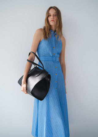 Vestido Camisero con Estampado Rayas