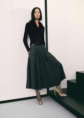 Cárdigan Ajustado con Detalle Pelo