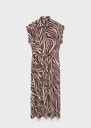Vestido Camisero con Estampado Animal Print