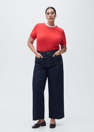 Jeans Wide Leg Talle Alto con Bolsillos