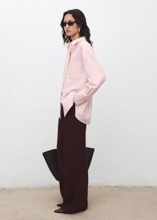 Camisa Oversize Manga Larga con Bolsillo