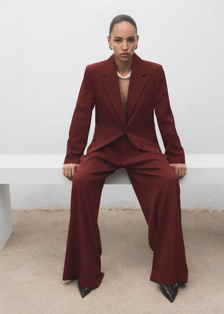 Blazer Recta con Solapa y Bolsillos