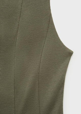 Vestido sin Mangas con Detalle Plisado