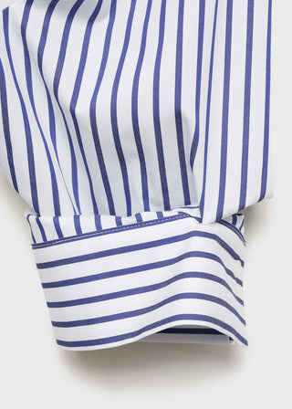 Camisa Crop con Estampado Rayas