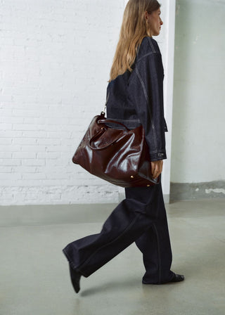 Jeans Barrel Talle Alto con Bolsillos