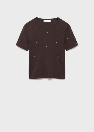 Sudadera Manga Corta con Detalle Tachuelas