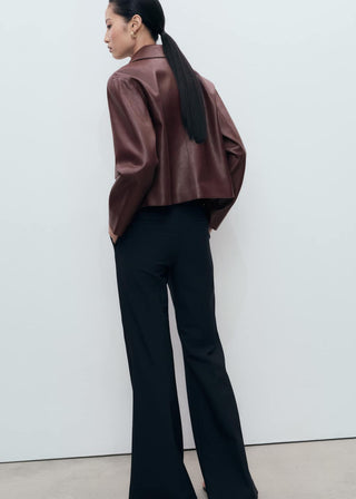 Chaqueta Efecto Piel con Bolsillos