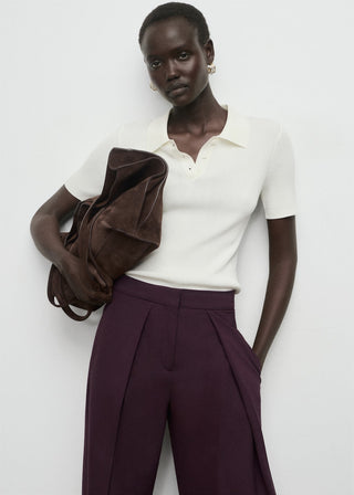 Pantalón Wide Leg con Detalle Pinzas