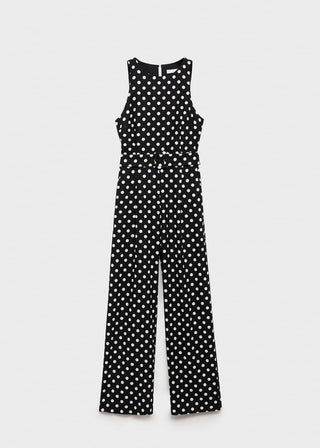 Enterizo con Cinturón Estampado Puntos