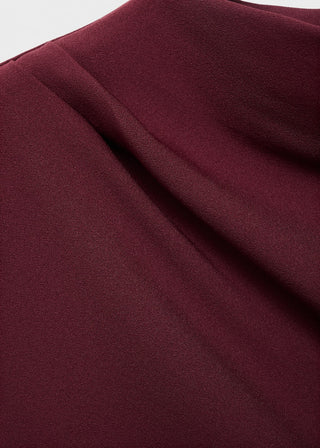 Vestido Midi Cuello Alto con Fruncido