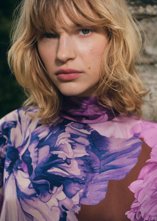 Blusa Manga Corta Estampado Floral