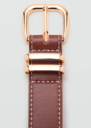 Cinturón con Hebilla Cuadrada de Metal