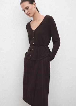 Cárdigan de Punto con Cinturón