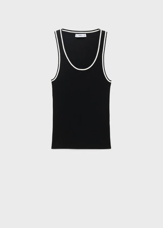 Camiseta de Punto con Detalles en Contraste
