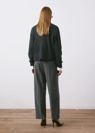 Pleated Mid-Rise Trousers with Pockets