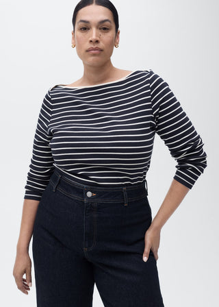 Jeans Culotte Talle Alto con Bolsillos