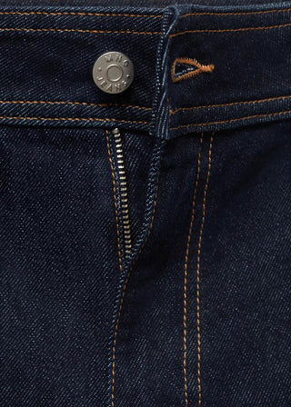 Jeans Culotte Talle Alto con Bolsillos