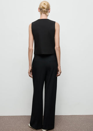 Pantalón Wide Leg con Detalle Plisado
