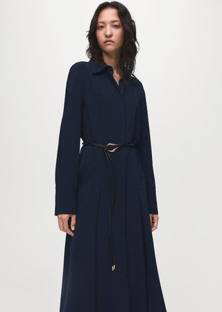 Vestido Camisero Manga Larga con Cinturón