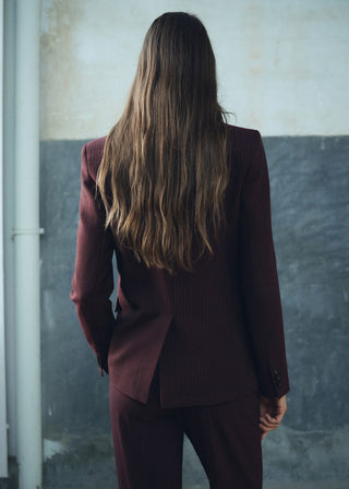 Blazer Recto con Estampado Rayas