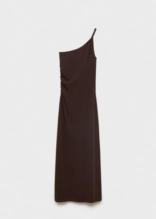 Vestido Asimétrico con Tirante Fruncido