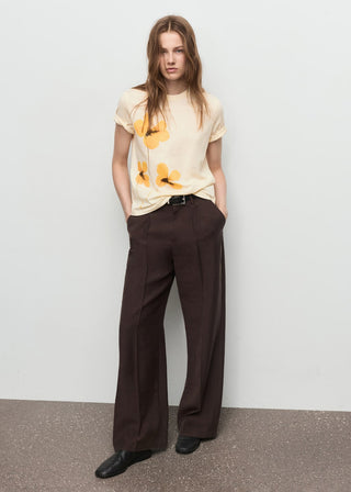 Camiseta Manga Corta con Estampado Floral