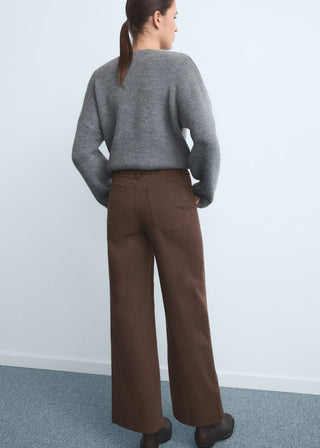 Jeans Wide Leg Talle Alto con Costuras